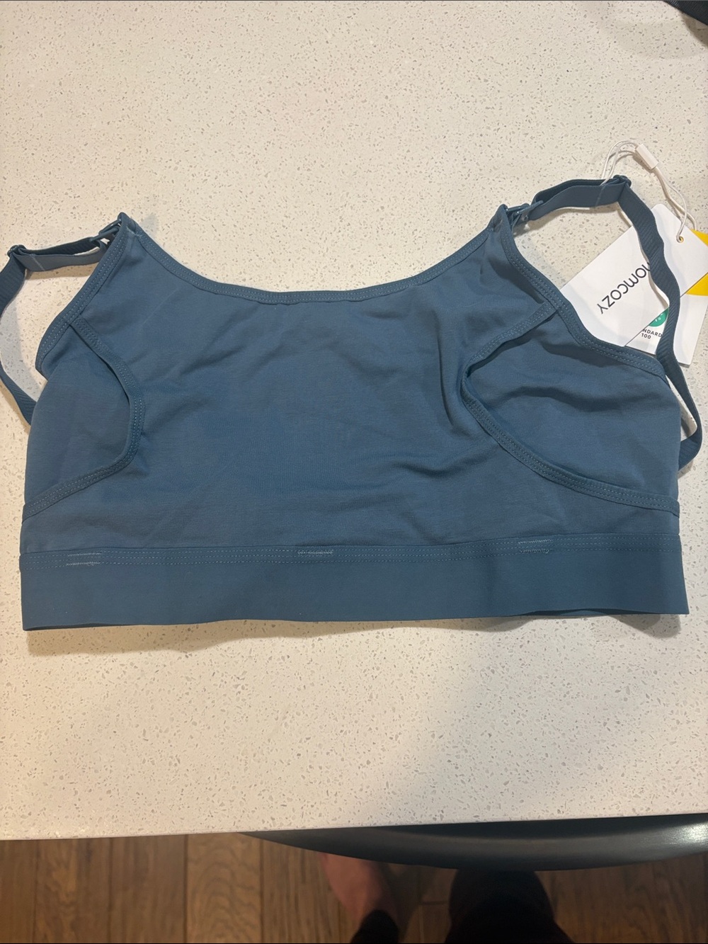 Momcozy Blue Seamless Sports/Nursing Bra